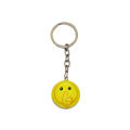 Yellow Shhh Face Emoji Design Keychain. 