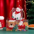 5Pcs Cute Cartoon Christmas Gifts Bag Elk Transparent Christmas Tote Bags Portable Storage Gifts Wrap Handbag Snack. 