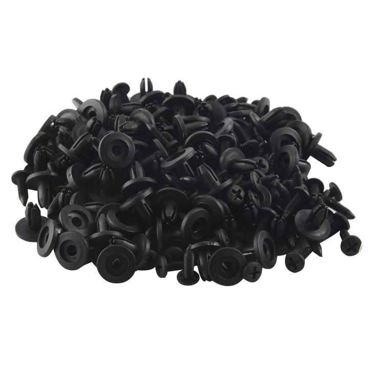 100 Pcs Car Push in Type Plastic Rivets Fastener Black 15 x 13 x 6mm