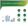 Philips Amaze HL7575/00 600-Watt Juicer Mixer Grinder with 2 Jars (Celestial Blue/Bright White). 