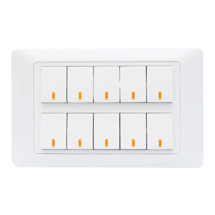 White 10 Gang Switch FRLS Switch (3*5)