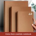 Thickened A5 Kraft Paper Notebook Horizontal Line Grid Square Line Notebook Thick Paper Simple Design Blank Book Study Office. 