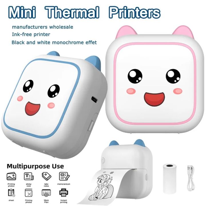 Smiling Printer Mini Smile Printer Inkless With Thermal Paper Adhesive Photo Label ...