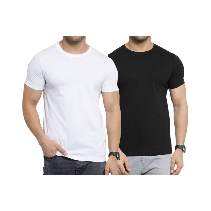 Combo Of Cotton Plain Premium Round Neck T-Shirt For Men