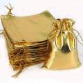 Kqueebee 100 Pcs Gold Foil Organza Bag & 6 Pcs Deer Napkin Rings. 