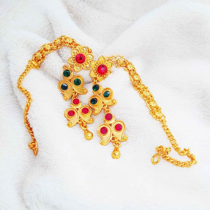 Yarling Traditional Yarling With Back Chain Hook Yarling Earrings For Women ...