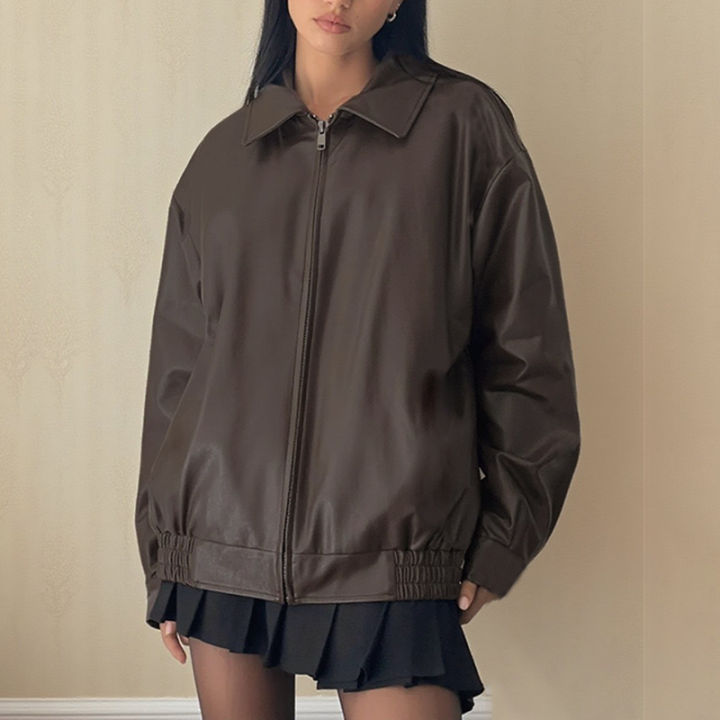 Women's%20Oversize%20Leather%20Jacket%20Biker%20Style%20Fashion%20Outerwear%20-%20Image%202