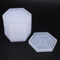 24 Pack Hexagon Silicone Coaster Molds Silicone Resin Mold, Epoxy Molds for Casting with Resin, Concrete, Cement. 