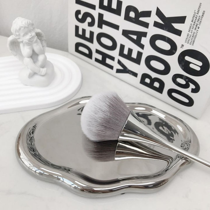 Nail Brush For Manicure Art Soft Big Head Gel Polishing Dust Cleaning Brushes Silver Nail Art Brush Nail Accessories Tools Eshylala