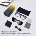 Wenefang Sutuiying Hot GS05 Smart Glasses For Men 2 in 1 UV Protection Portable Polarized Hot Selling Anti-blue light Black Frame White Lenses Music Sunglasses. 