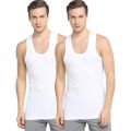 Amul Macho Sleeveless Premium White Cotton Vest For Men (Pack of 2). 