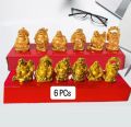 Prosperity Golden Laughing Buddha Figurines For Wealth And Success-Set of 6 PCs. 