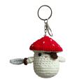 Soft Smooth Mushroom Keychain Adorable Knitted Mushroom Doll Keychain for Bags Cars Cute Hanging Decoration for Cute Knitted Mushroom. 