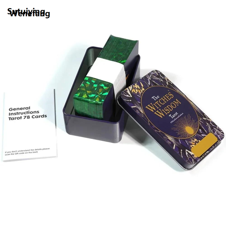 Wenefang%20Sutuiying%2010.3*6cm%20The%20Witches%E2%80%99%20Wisdom%20Tarot%20Deck%20In%20A%20Tin%20Box%20with%20Green%20High%20Quality%20Luxury%20Gilded%20Edges%2078%20Pcs%20Tarot%20Cards%20with%20Guidebook%20for%20Beginners%20-%20Image%204