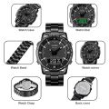 SKMEI 1898 Men's Outdoor Watch Multifunction Stainless Steel W/ 3 Time. 