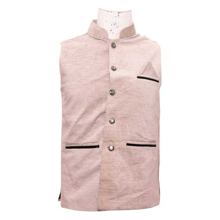 Light Peach Color Waist Coat For Men