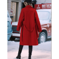 Women's Wool Pea Coat Red L. 
