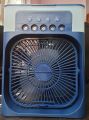 Portable AC Fan: 3 Speeds, 600ML, Colorful Lights. 