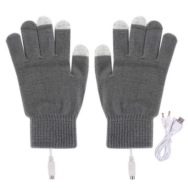 Pair Heated Riding Gloves USB Charging Warm Hand Gloves for