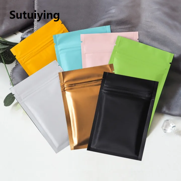 Sutuiying zip lock bags 25pcs Matte Pink Black White Flat Gift ...