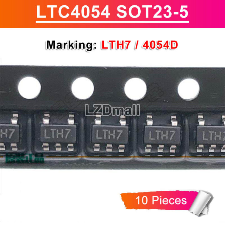 10pcs LTC4054 CD4054D SOT23-5 SOT23 Marking LTH7 4054D SOT-23-5 SMD Charger Chip IC New original