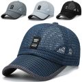 1Pcs New Mesh Men Hat Breathable Polyester Summer Hat Large Brim Adjustable Baseball Cap Outdoor Sport. 