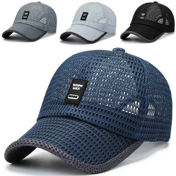 1Pcs%20New%20Mesh%20Men%20Hat%20Breathable%20Polyester%20Summer%20Hat%20Large%20Brim%20Adjustable%20Baseball%20Cap%20Outdoor%20Sport%20-%20Image%205