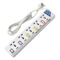 5 Port Surge Protector Extension Socket - White. 