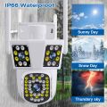 New models on sale Three Screen 6K 12MP WIFI IP Outdoor Camera Motion Tracking PTZ Video CCTV Camera Three Lens Waterproof Security System. 