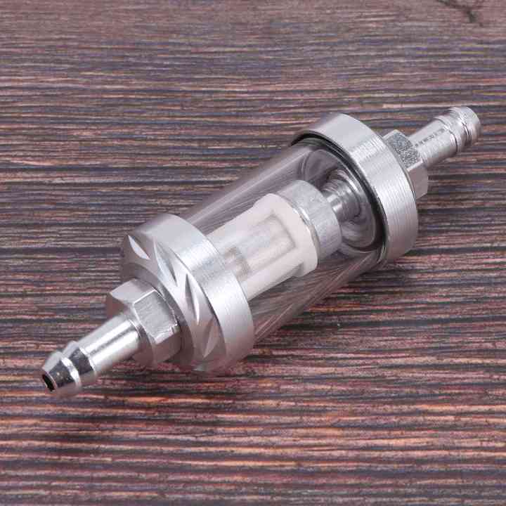 NAMUNY%202X%20Universal%20Chrome%20Glass%20Fuel%20Petrol%20crude%20oil%20engine%20Inline%20Filter%205/16%20inch%208mm%20Silver%20for%20Motorcycles%20-%20Image%207