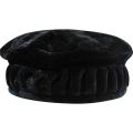 Solid Afghani Velvet Black Topi Muslim Namaz Prayer Cap For Men. 