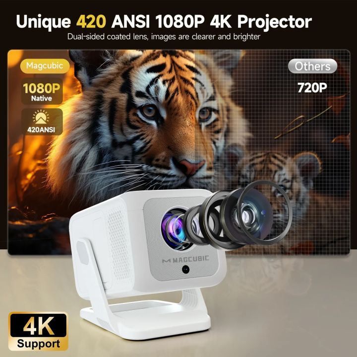 Magcubic%20HY310X%204K%20Mini%20Projector%20With%20Full%20HD%201080P%20420ANSI%20Android%2011%20Auto%20Focus%20Keystone%20for%20Outdoor%20Theater%20Stand%20Projector%20-%20Image%203