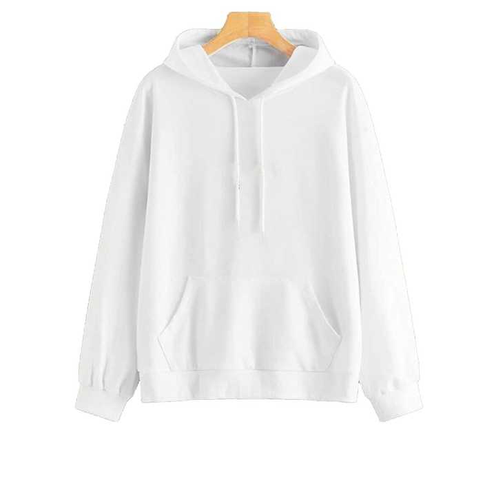 White Full Sleeves Hoodies Plain Hoodies Winter Warm Clothes Suitable For Men Women Daraz .np