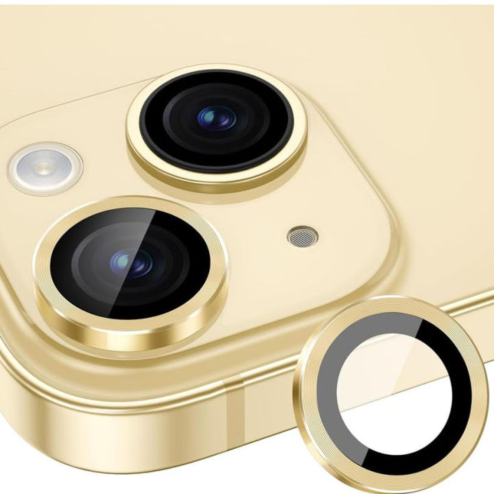 Metal Ring Camera Lens Protector For iPhone 15 by Panchakumari Mobile hub