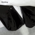 Wenefang Wet Look Stockings Black Red Latex PU High Stocking Lady Faux Leather Long Knee Women Socks High Knee Socks Plus Size. 