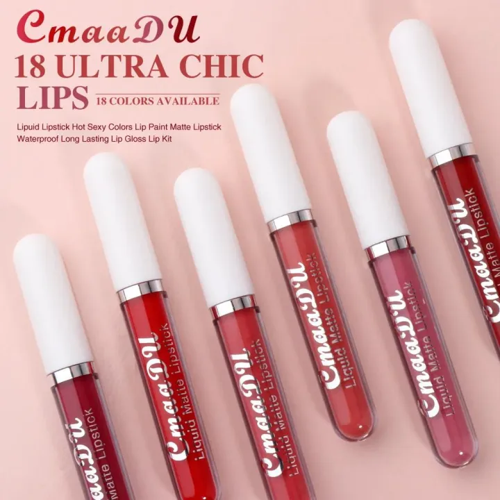 Cmaadu%2018%20Colors%20Waterproof%20Liquid%20Lipsticks%20Lip%20Makeup%20Matte%20Velvet%20Lipstick%20Lip%20Gloss%20Cosmetic%20Nude%20Long%20Lasting%20Cosmestics%20-%20Image%204