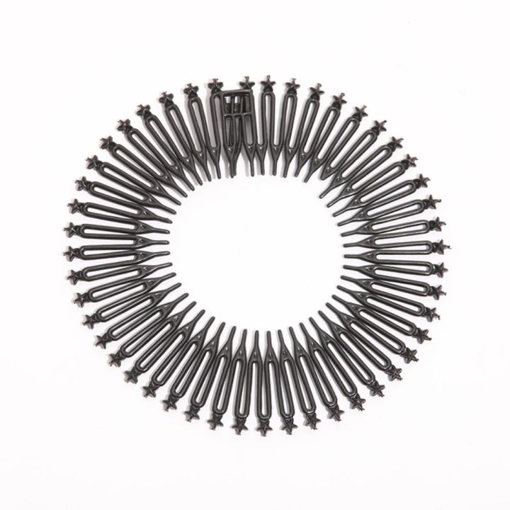 Plastic Stretch Flexible Comb  Headband Face Wash Full Circle Fixed Hair Accessories Wig Clips Non-Slip Flexible Circle Headband Women