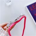 Neck Strap Lanyard Cord Rope Transparent Phone Case For Samsung S24 S23 S22 Plus S21 FE S20 Ultra S10 Soft Silicone Cover. 