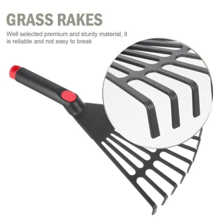 Durable Plastic Garden Grass Leaf Rake Leveling Sturdy Hand Rake ...