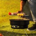 Round Barbeque Stand With Grill Foldable Camping Picnic Garden Festival Cooker Charcoal BBQ. 
