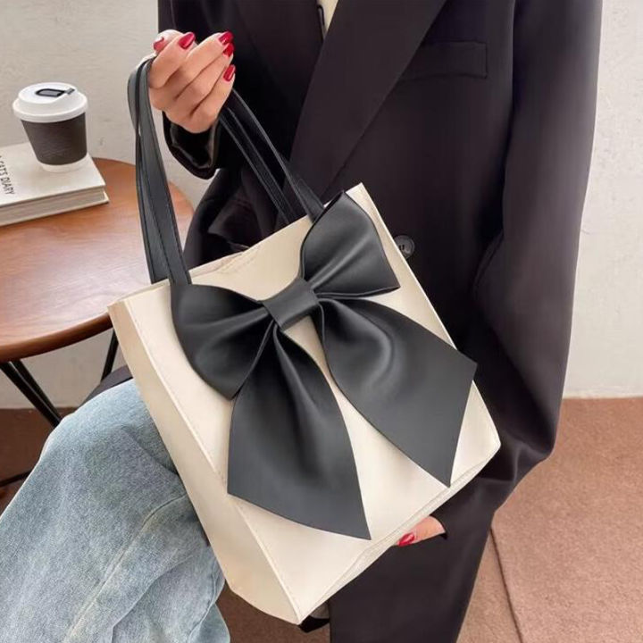 Large%20Capacity%20Bow%20Bag%20Women's%20Fashion%20Handbag%20Versatile%20One%20Shoulder%20Tote%20Bag%20Creek%20-%20Image%209