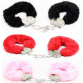 Hand cuff Stainless Steel Chain Handcuffs Plush Handcuffs Adult Game Toy Sex Toys for Couples. 