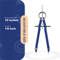 Professional Compass, Compass Geometry Set with Lock, Math and Precision Compass, Metal and Durable for Solid and Plane Precision Tool, Fit for Drafting, Drawing, Measuring(blue). 