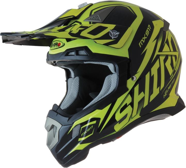 Shiro MX-917 THUNDER Fluor Yellow Off Road Motorcycle Helmet by Moto World Nepal