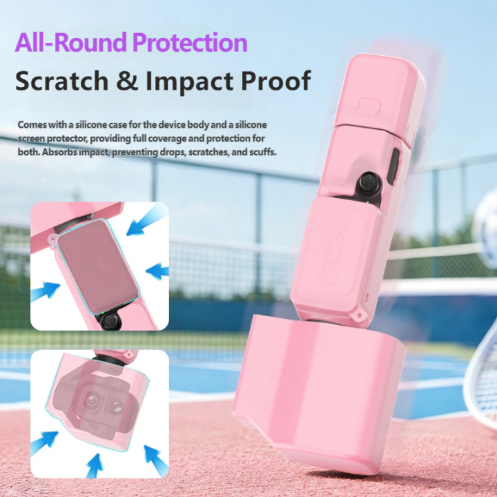 Silicone%20Protective%20Case%20Kit%20for%20DJI%20Osmo%20Pocket%204P%20Full%20Body%20Cover%20Shockproof%20Anti-Scratch%20with%20Screen%20Lens%20Cap%20&%20Lanyard%20-%20Image%202