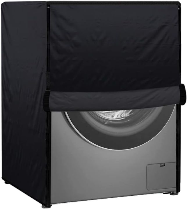 Heavy Waterproof Front Load Washing Machine Cover Compatible For 6 kg to 10 Kg Black Color