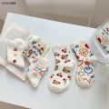 DISICHEN Profesional New Japanese Cute Cartoon Bear Girl Stockings Tide Tube Socks Candy Color Cotton Socks. 