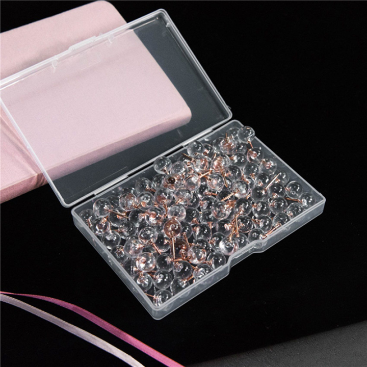 fasdaga%20200Pcs%20Rose%20Gold%20Push%20Pins%20ThumbTacks%20Transparent%20Plastic%20Round%20Map%20Tacks%20-%20Image%204