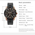 SKMEI 9253 Men's Top Luxury Chronograph Multifunction Stainless Steel Quartz Movement Watch - RoseGold. 