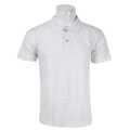 White Solid Polo Neck 100% Cotton T-Shirt For Men. 